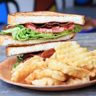 a sandwich and french fries