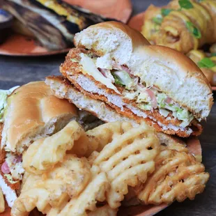 a sandwich and french fries