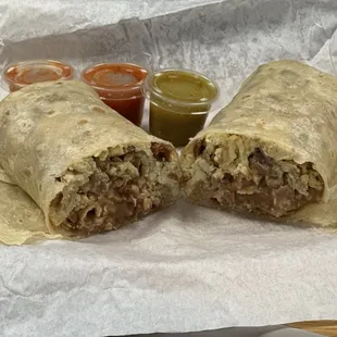 Cross cut of that breezy (bacon breakfast wrap).  Fat boy left hungry.  Cholesterol cheered - heart cried.