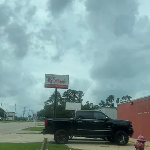 The sign in front of restaurant