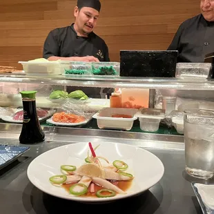 Hamachi Jalapeno and the chefs at the bar- sit here if you can!