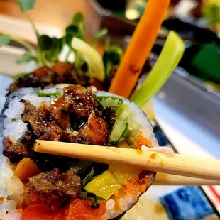 Salmon skin and much more. A sushi lover is always trying new things