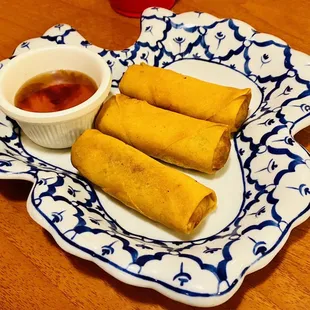 Spring rolls. Came with 4 spring rolls; we ate one before the picture. Oops.