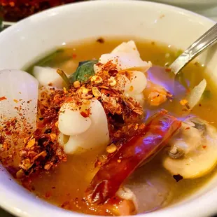 Tom Yum Pok Tak Soup - seafood  - extra super duper Thai Hot