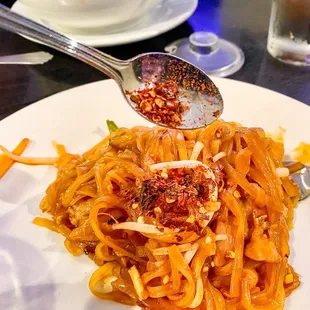 Pork Pad Thai - add some spicyness