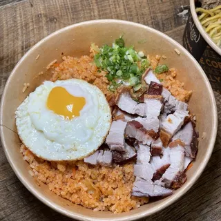 Kimchi Fried Rice with Pork Belly