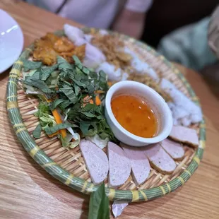 a plate of food on a table