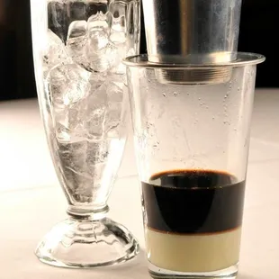 a shot of coffee and ice