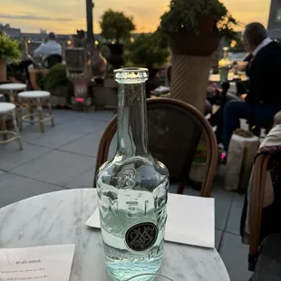 Dinner with a view. Love the uncommon seating and the stone bench was strangely comfortable!