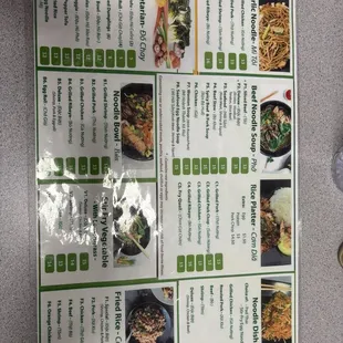 Menu at Saigon Bay