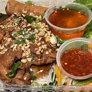 79. BBQ Chicken and Fried Egg Roll with Vermicelli
