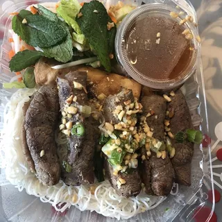 80. BBQ Beef Lemon Grass and Fried Egg Roll with Vermicelli