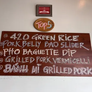 the menu