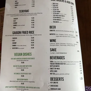 Menu as of 7/3/24