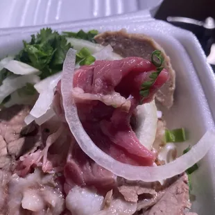 raw beef in pho order