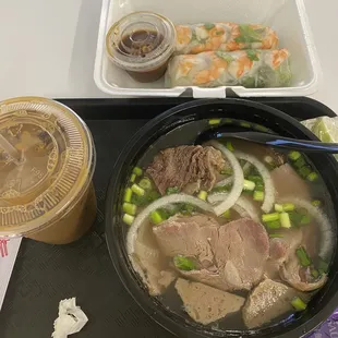 Pho, Coffee; and Summer Rolls