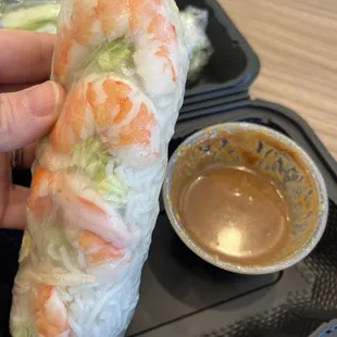 Veggie Spring Rolls with shrimp