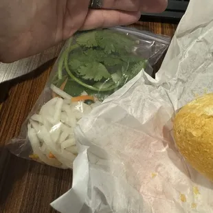 The salad that goes in the bahn mi