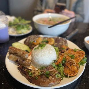 a plate of food on a table