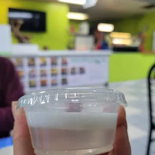 Complimentary coconut jelly dessert