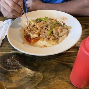 Pad Kee Mao, was supposed to be spicy but it was sweet:((