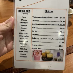 menu