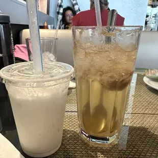 Soursop shake, Salted lime with soda water