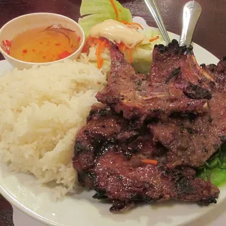 Grilled Pork Chop Over Rice