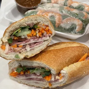 Saigon Special Banh and shrimp and pork spring rolls