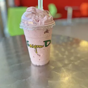 Their strawberry smoothie.