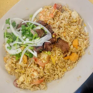 Grilled Pork and Seafood Fried Rice