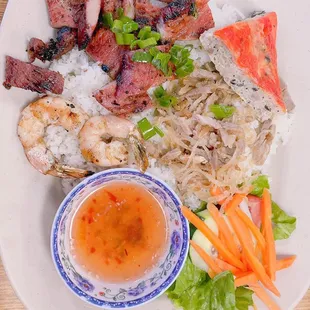 Grilled Pork Chop on Broken Rice