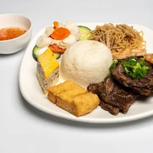 #35 Combo rice platter with Korean BBQ