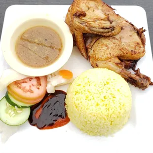 No. 43 Half BBQ Hen with yellow rice