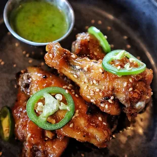 chicken wings and fried chicken, food
