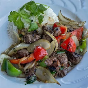 59. Shaken Beef On Steamed Rice