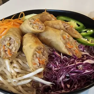 eggroll rice noodles bowl