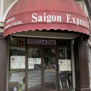 the entrance to the restaurant