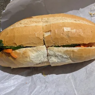 Veggie shredded tofu banh mi