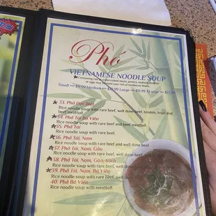 Vegetarian menu