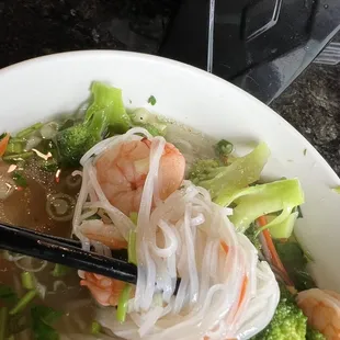Shrimp pho soup