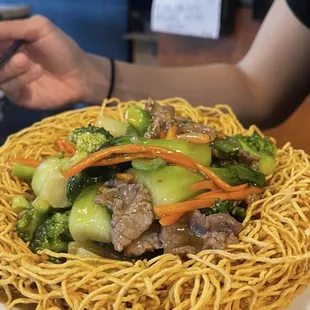 D10. Beef Crispy Pan-Fried Noodles D10. Beef Crispy Pan-Fried Noodles