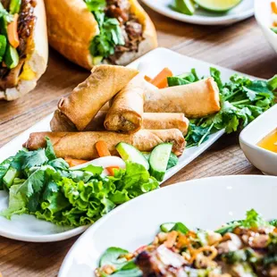 a variety of vietnamese food