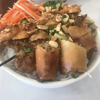 Bún Tôm Thịt Nướng Chả Giò | Shrimp, Egg Rolls Vermicelli Bowl
