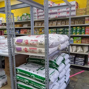 shelves of food and supplies