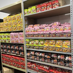 shelves of snacks and snacks