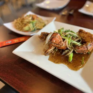 Lobster with noodles