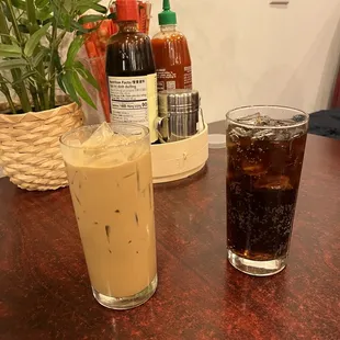 Vietnamese coffee with milk and soda