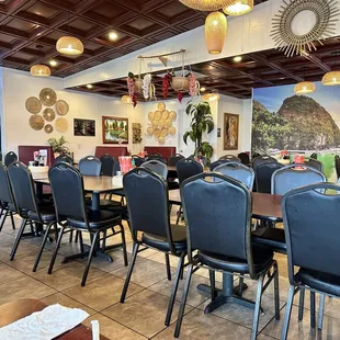 a restaurant with tables and chairs