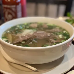 a bowl of soup on a table